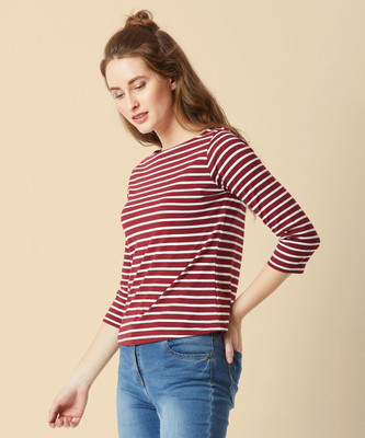 Roadster Casual Striped Women Multicolor Top