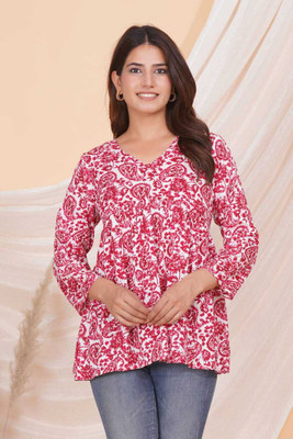 savro Casual Printed Women Pink Top