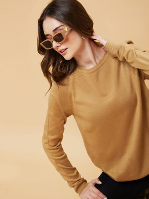 Globus Casual Solid Women Brown Top
