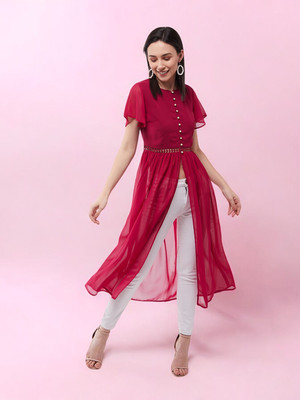 Dressberry Casual Solid Women Pink Top