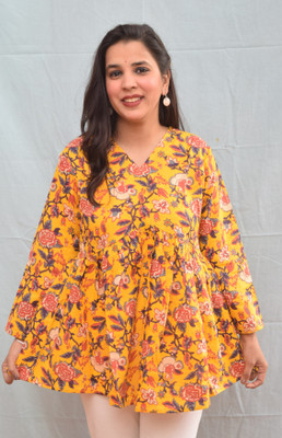 sakshiashion Formal Floral Print Women Red Top