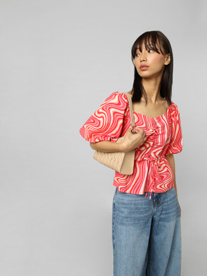 ONLY Casual Printed Women Red Top