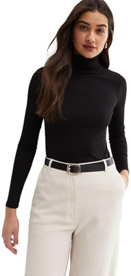 SABAFASHIONSTS Casual Solid Women Black Top