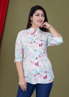 UVACH FASHION STORE Casual Printed Women White Top