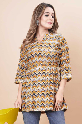 NA Creation Casual Printed Women Multicolor Top