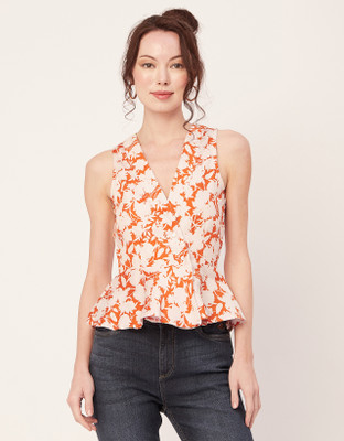 moomaya Casual Solid Women Orange Top