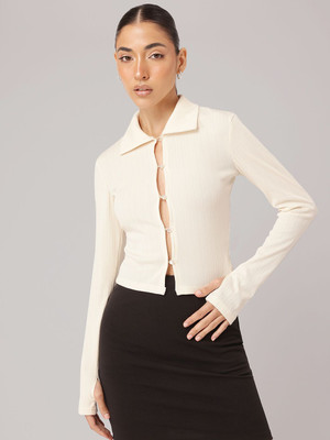 Dressberry Casual Solid Women White Top