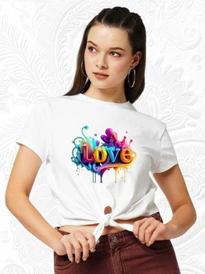 GEETU LOOKS Casual Printed Women White Top