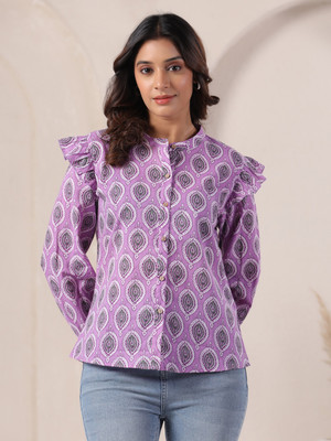 Vyom Tara Casual Printed Women Purple Top