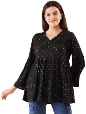 DESIGN ME FASHION AND CRAFT Casual Solid Women Black Top