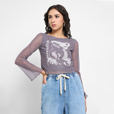 Dreamz by Pantaloons Casual Printed Women Grey Top