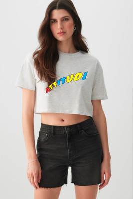 FURRR Casual Printed Women Grey Top
