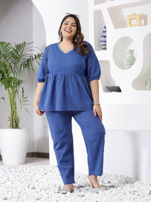 Little More By Stylum Women Self Design A-line Kurta(Blue)