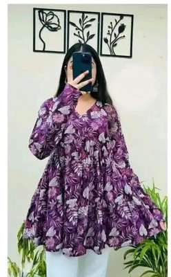 Bhavya Collection Casual Printed Women Purple Top
