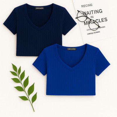 Show In Style Casual Striped Women Dark Blue, Blue Top