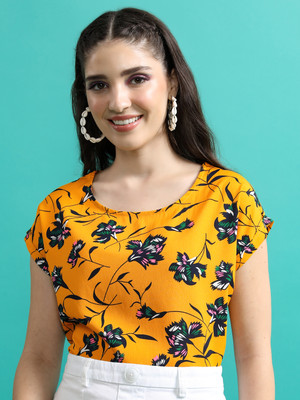 Tokyo Talkies Casual Printed Women Yellow Top
