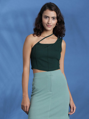 KOTTY Casual Solid Women Green Top
