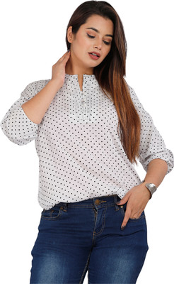 himanc Party Printed Women White Top