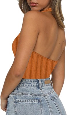 THE BLAZZE Casual Printed Women Orange Top