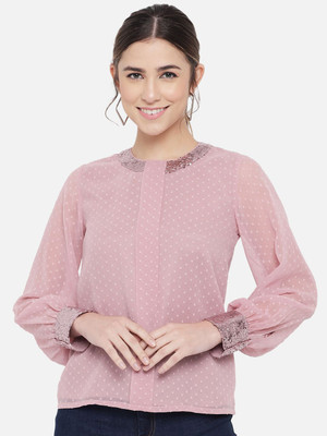 OTIRA Party Self Design Women Pink Top