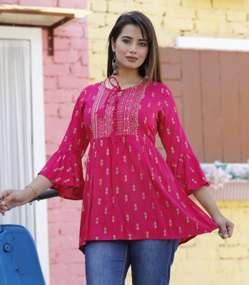 MAMTA TEXTILES Casual Printed Women Pink Top