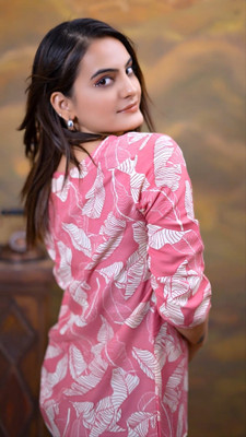 NG CREATION Women Printed A-line Kurta(Pink)