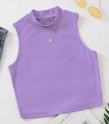 Toyashi Casual Self Design Women Purple Top
