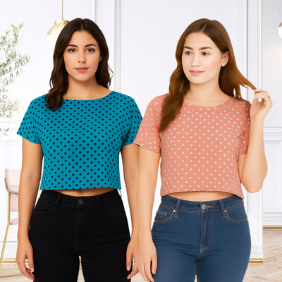 METRONAUT Casual Polka Print Women Multicolor Top
