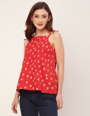 moomaya Casual Printed Women Red Top