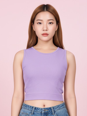 DADX Party Solid Women Purple Top