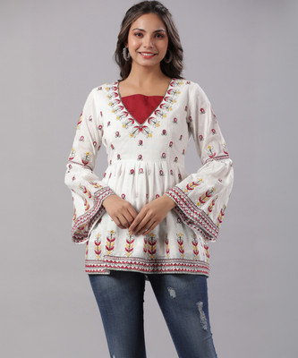 Juniper Casual Printed Women Multicolor Top
