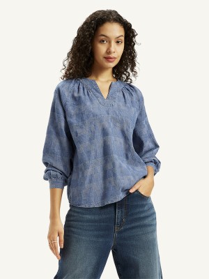 LEVI'S Casual Printed Women Blue Top