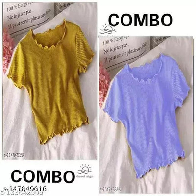 GLADLY Casual Solid Women Purple Top