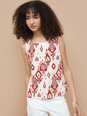 Colour Me by Melange Casual Printed Women White Top