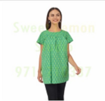 Mother Debahuti Casual Printed Women Green Top