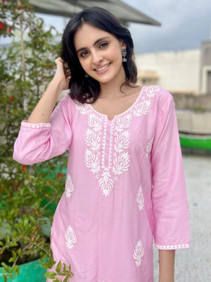 Kalasia Casual Embroidered Women Pink Top