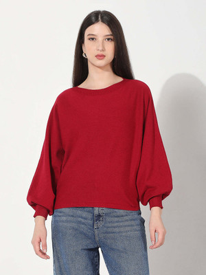 SHOWOFFFF Casual Solid Women Red Top
