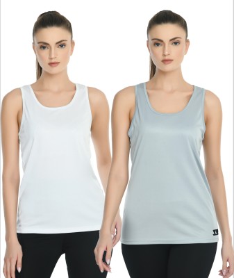 young urban Casual Solid Women White, Grey Top