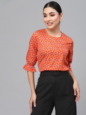 Style Quotient Casual Printed Women Orange Top