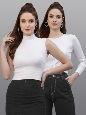 FRISKERS Party Solid Women White Top