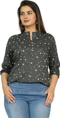 himanc Party Printed Women Grey Top
