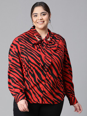 OXOLLOXO Casual Printed Women Black, Red Top