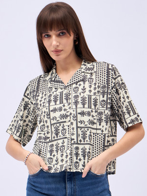 Dressberry Casual Printed Women White Top