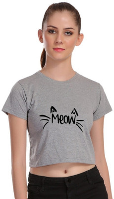 ANURUPAM FASHION Casual Printed Women Grey Top