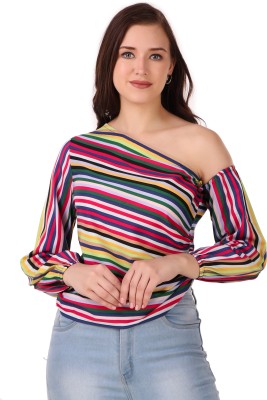 BoheeWohee Casual Striped Women Multicolor Top