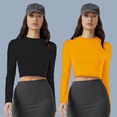 Maheshvi Casual Solid Women Yellow Top