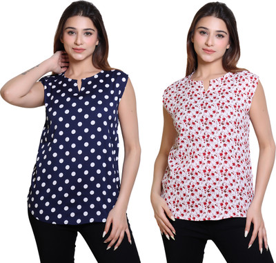 Ogarti Casual Printed Women Red Top