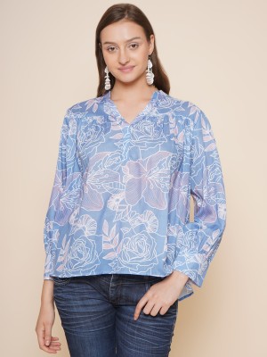 Bhama COUTURE Casual Printed Women Light Blue, Pink, White Top