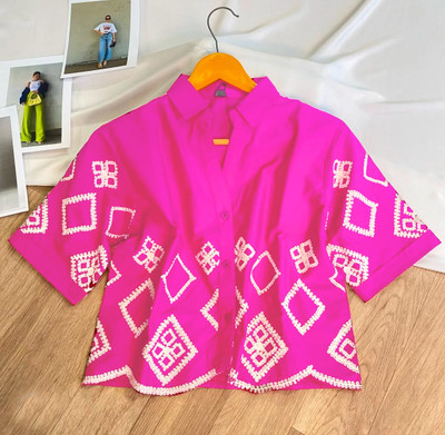 HIR COUTURE Casual Embellished Women Brown Top