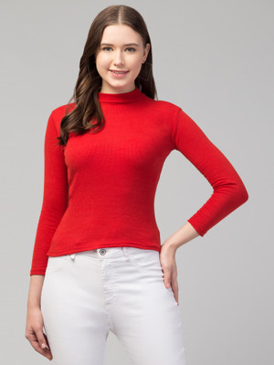 ASAD GARMENTS Casual Solid Women Red Top